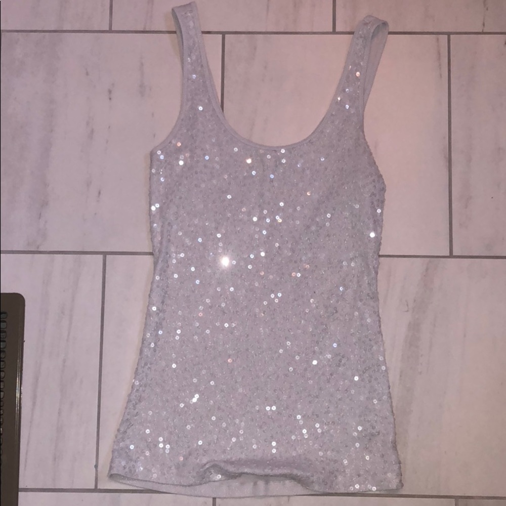 Sparkly sequined grey cami